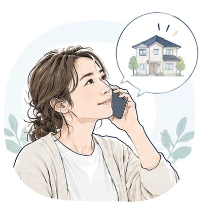 電話で相談する女性